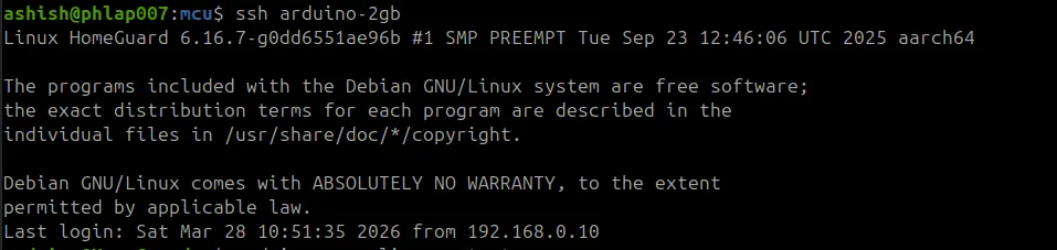 SSH login to Arduino UNO Q